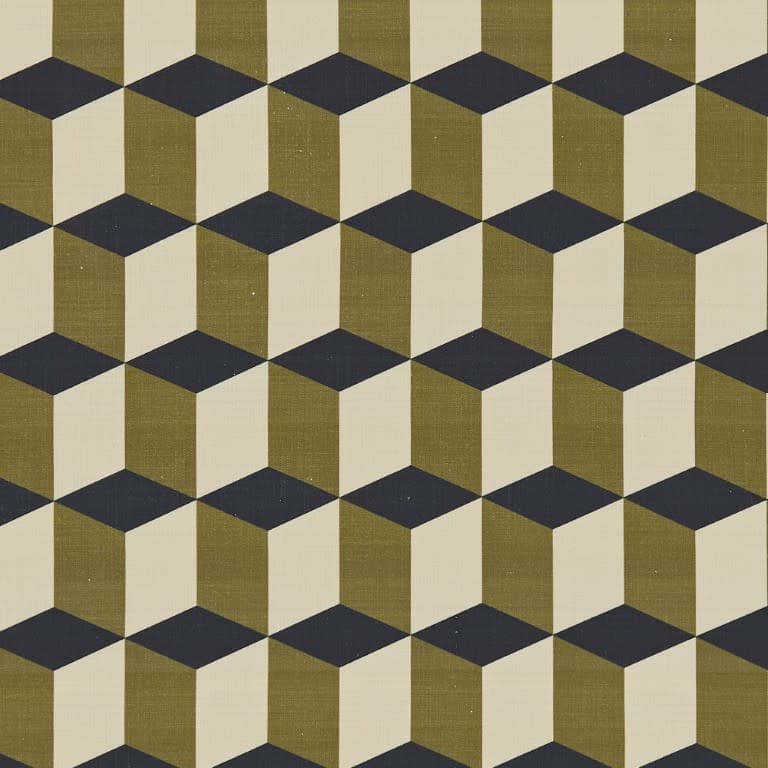 Cubes Khaki Curtains