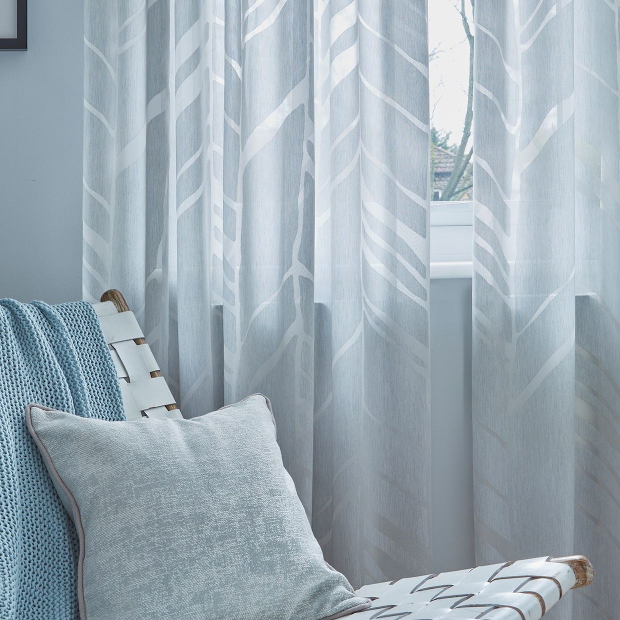 Alpine Silver Voile Curtain