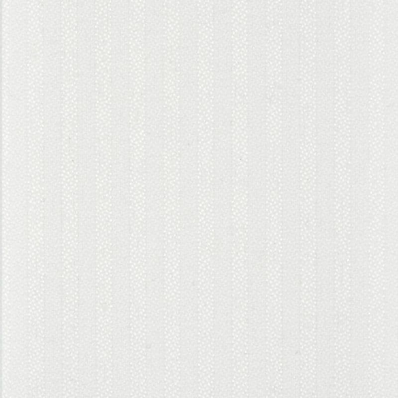 White textured wallpaper with subtle vertical ribbing and small dotted pattern; covering a wall, lying flat and unblemished; close-up view in soft, even diffuse lighting with no decor.