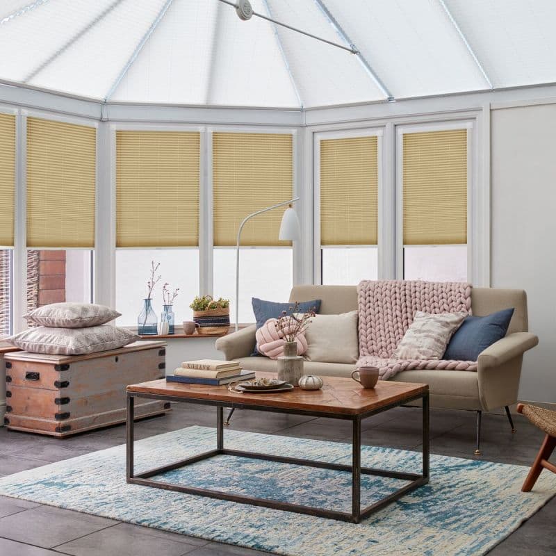 Ridge Ochre Pleated blind