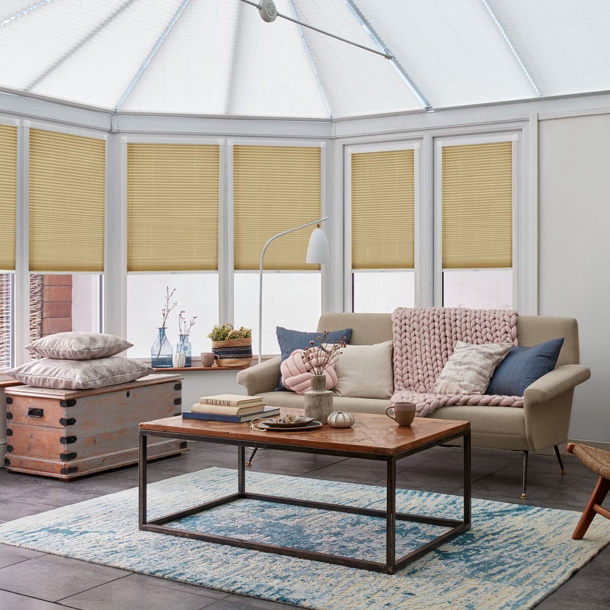 Ridge Ochre Pleated blind