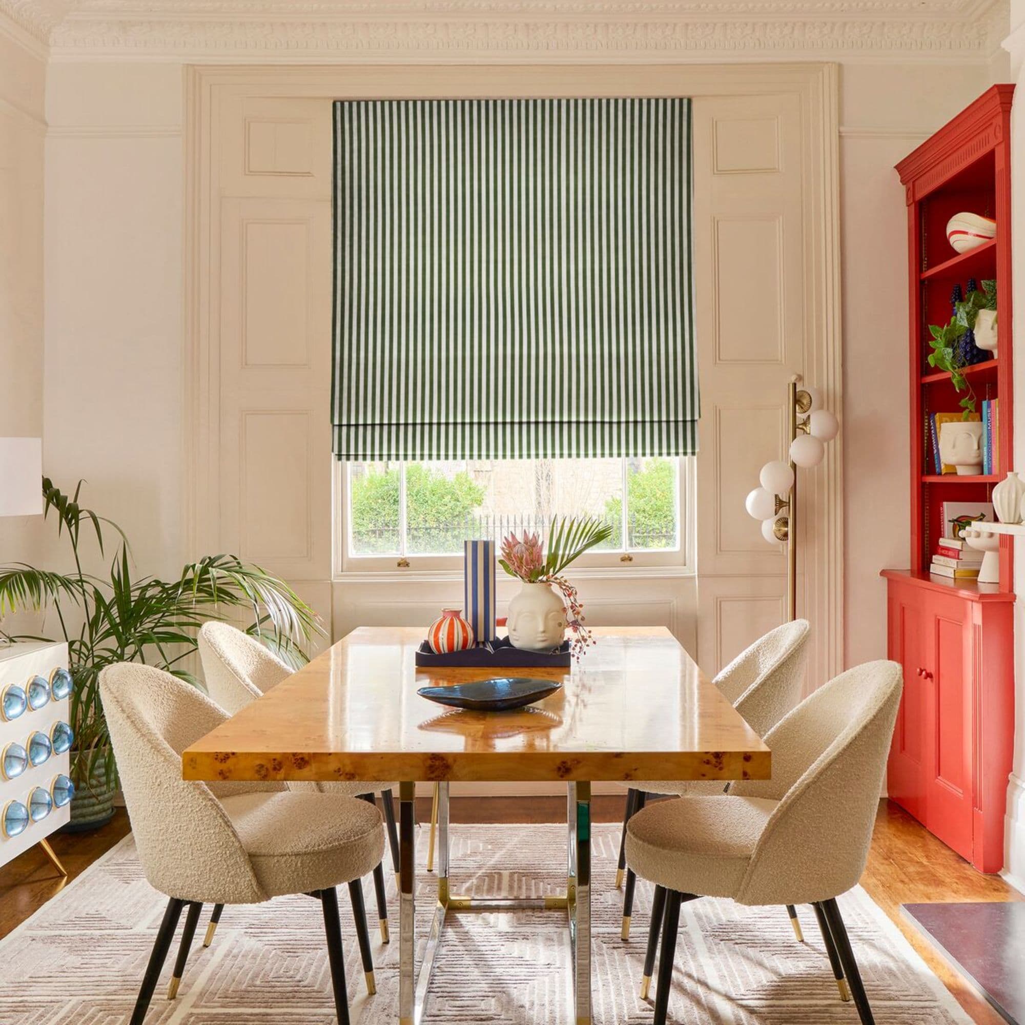 Portofino Stripe Olive Roman blind