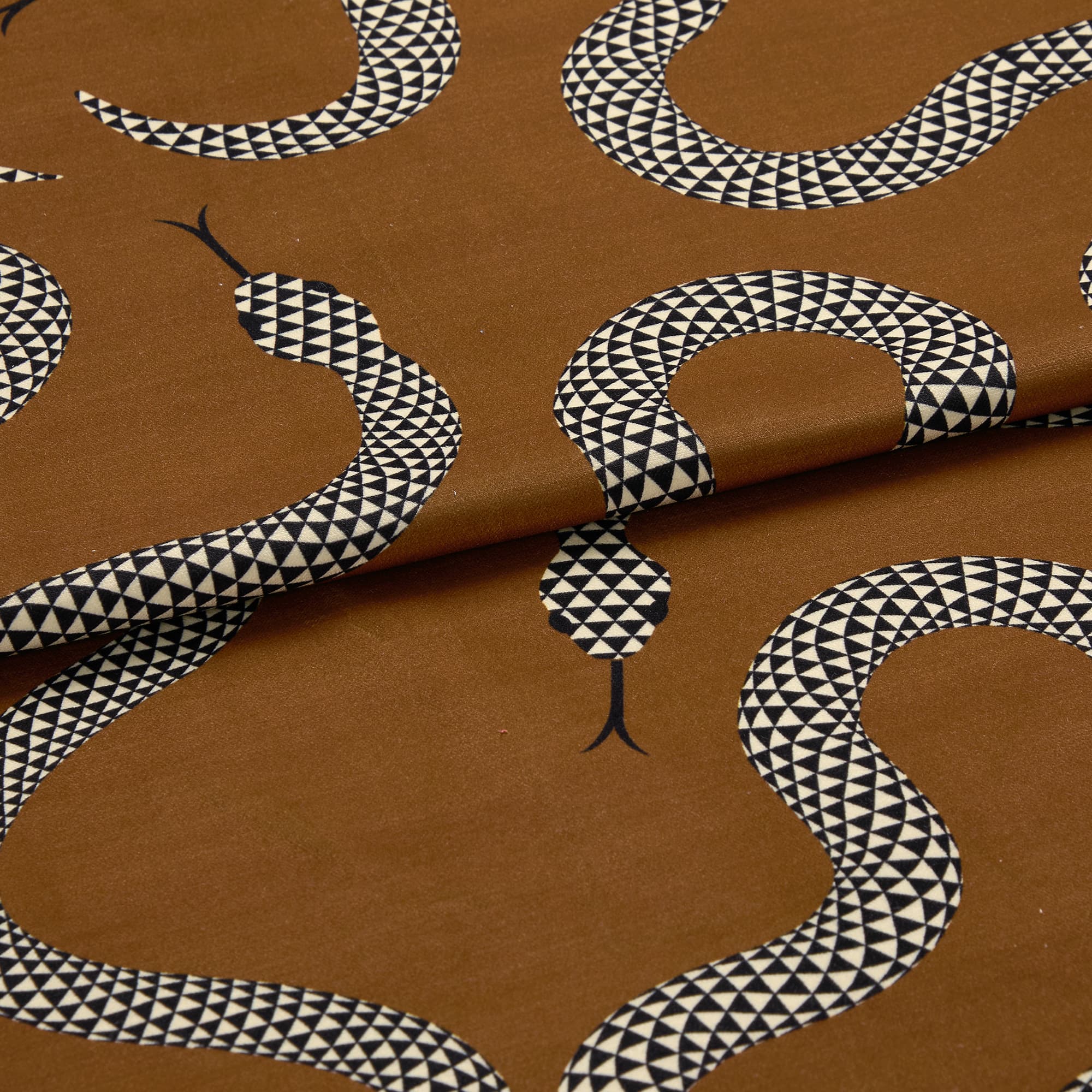 Eden Snake Rust Velvet Curtains