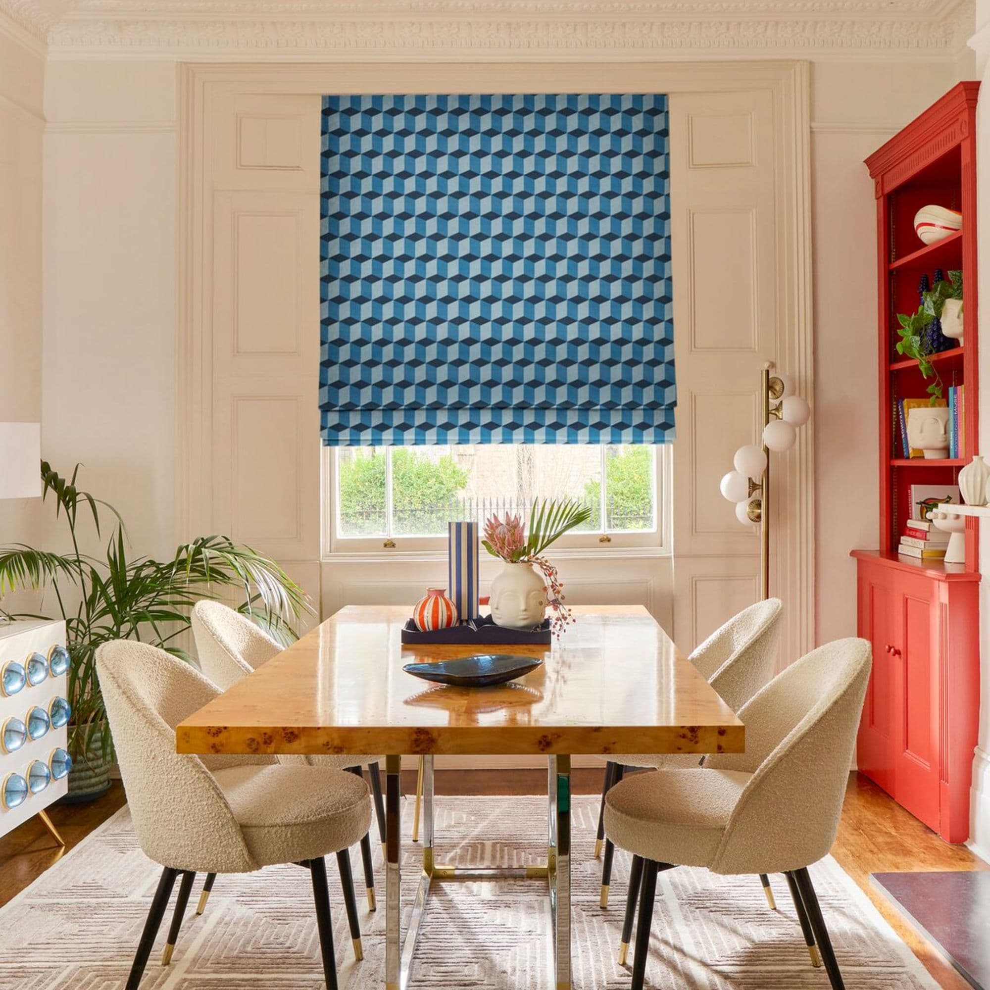 Cubes Denim Roman blind