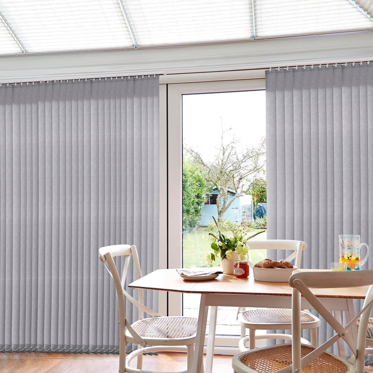 Perla Rose White Conservatory Vertical Blind