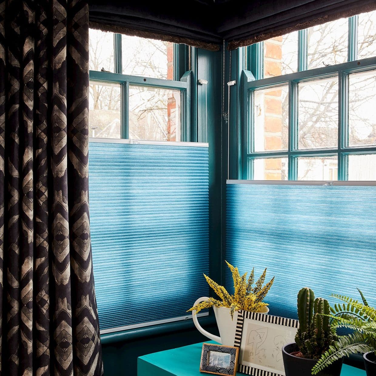 Thermashade Teal Texture Pleated Blind