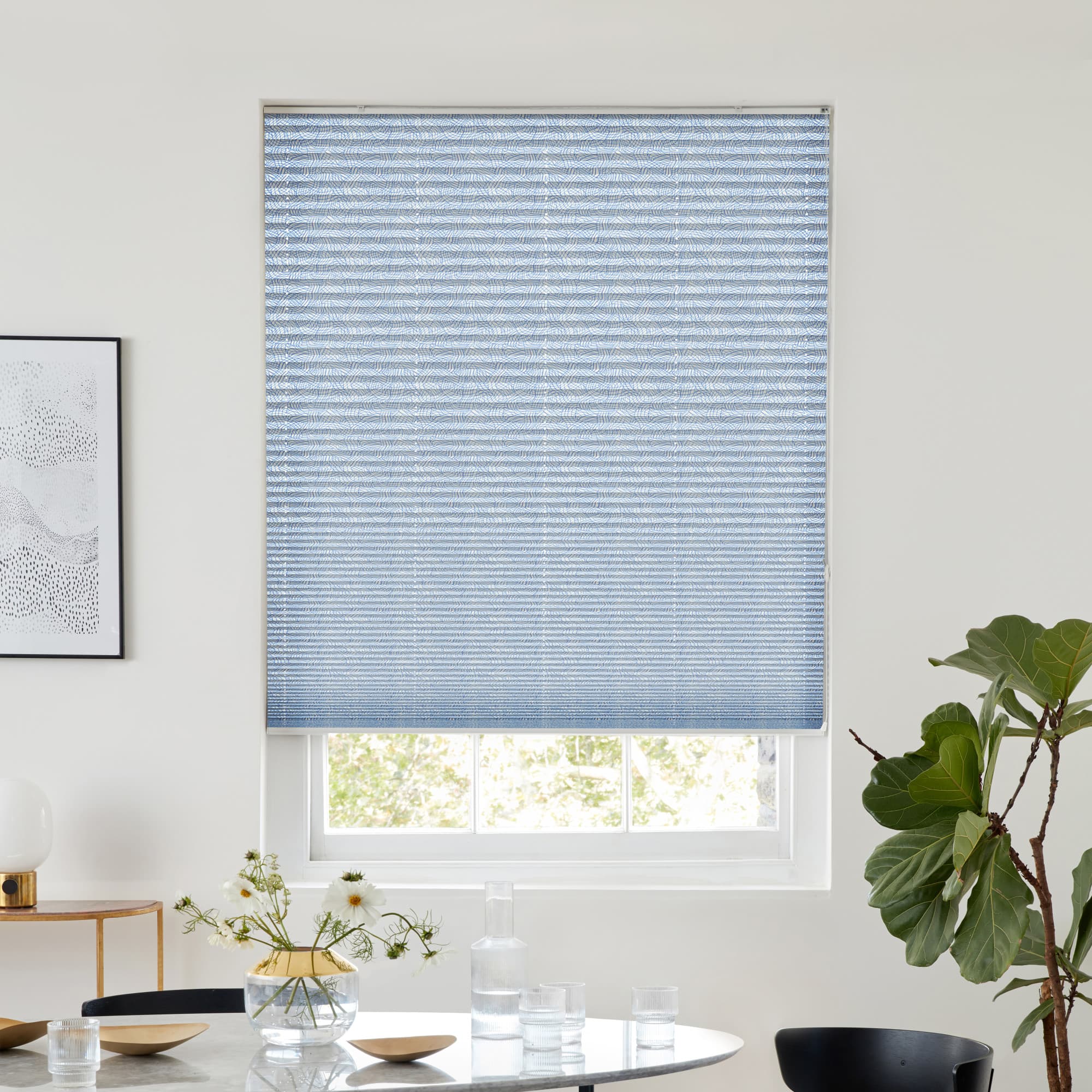 Ovie China Blue Pleated blind