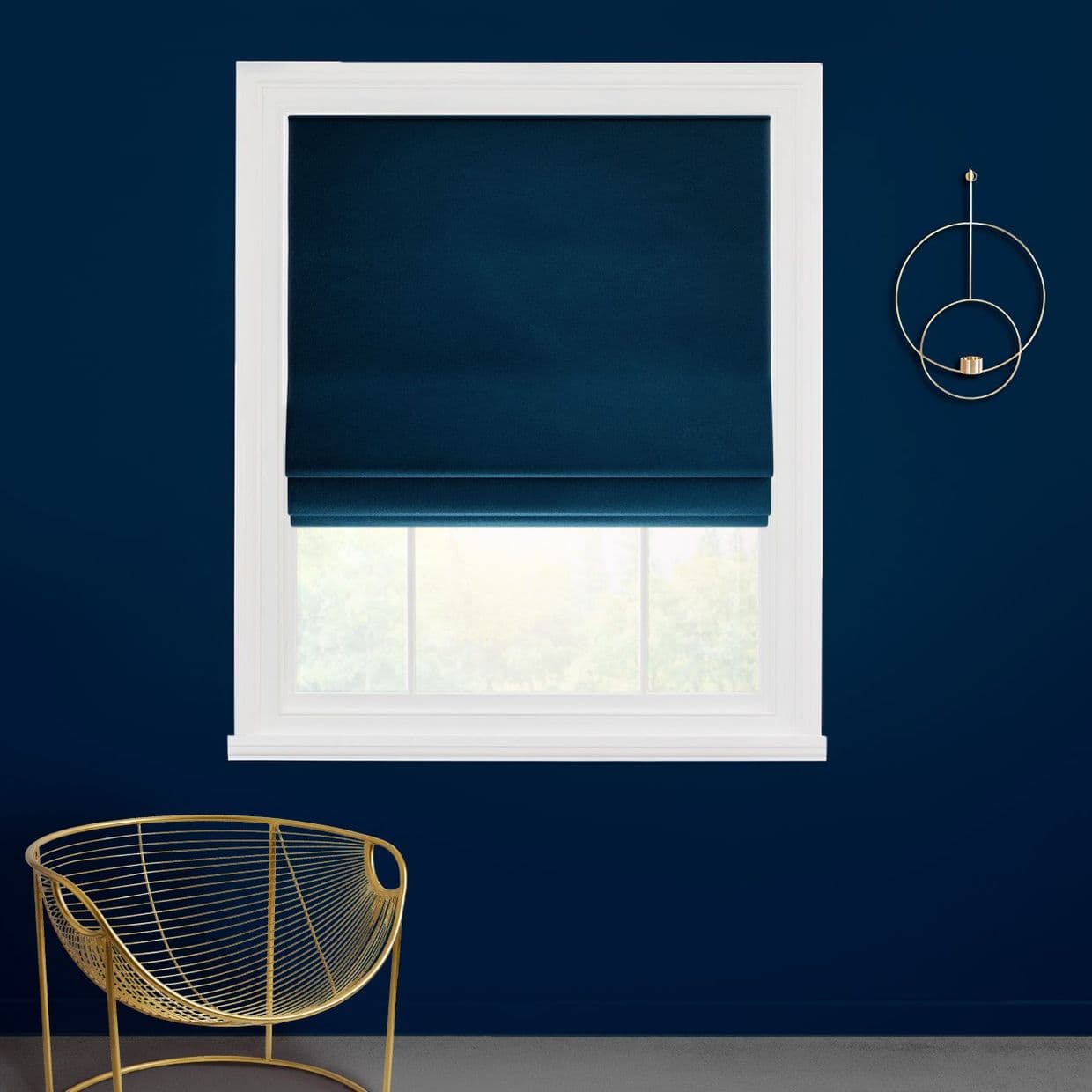 Darcia Velvet Teal Roman blind