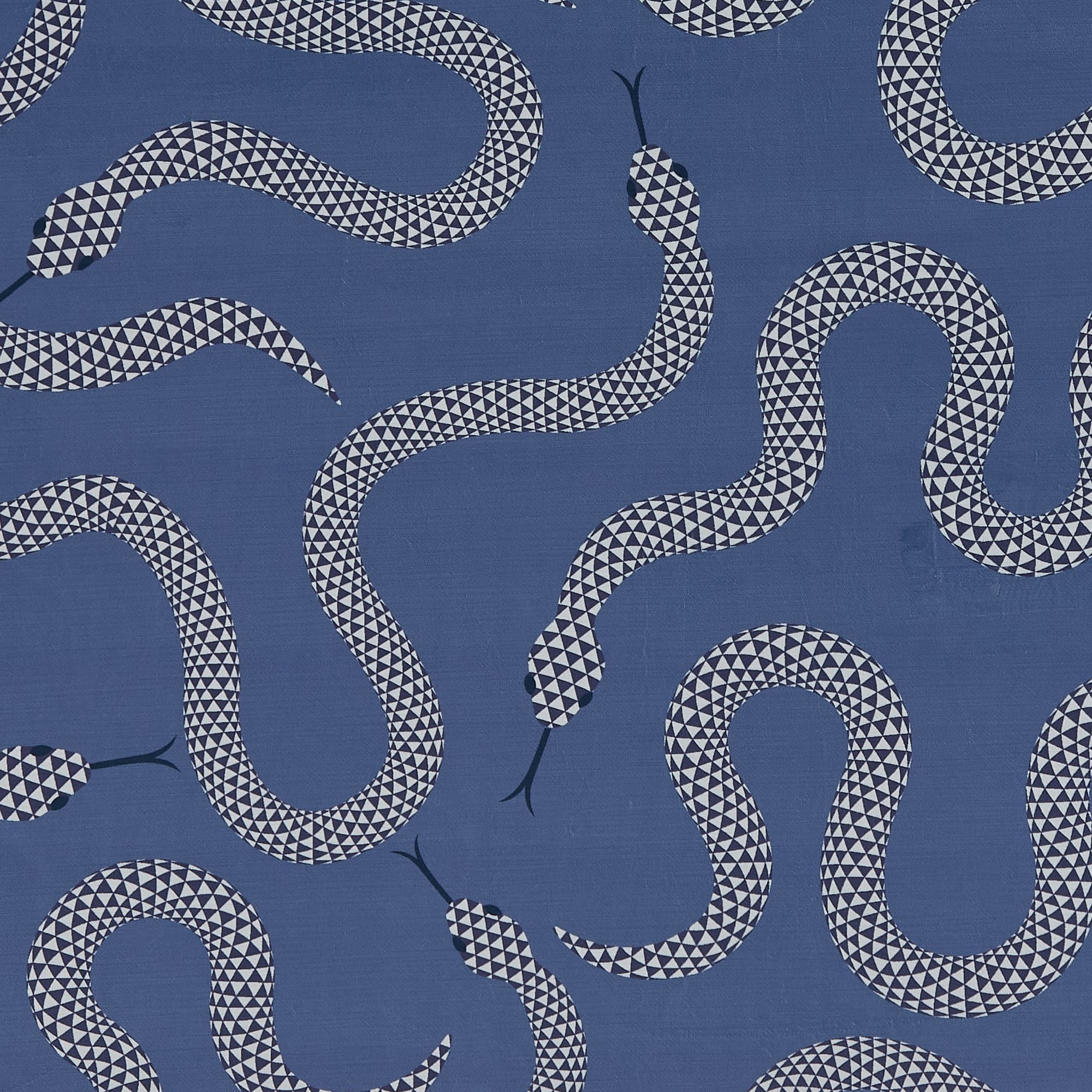 Eden Snake Blue Velvet Curtains