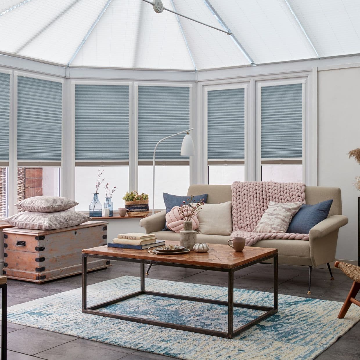 INTU Micro Hive Grey Conservatory Side Pleated Blind