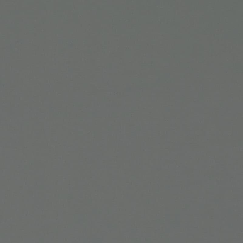 Square plain fabric sample in mid to dark steel grey .