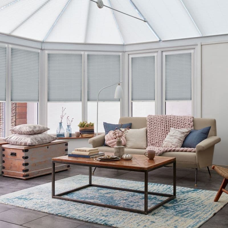 Mini Stripe Grey Pleated Blind