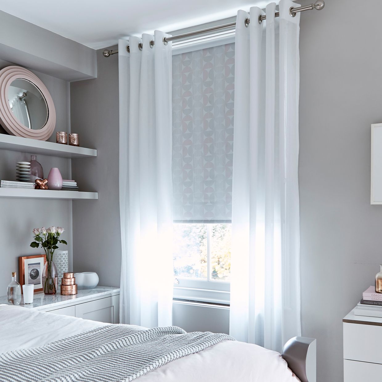 Astro White Voile Curtain