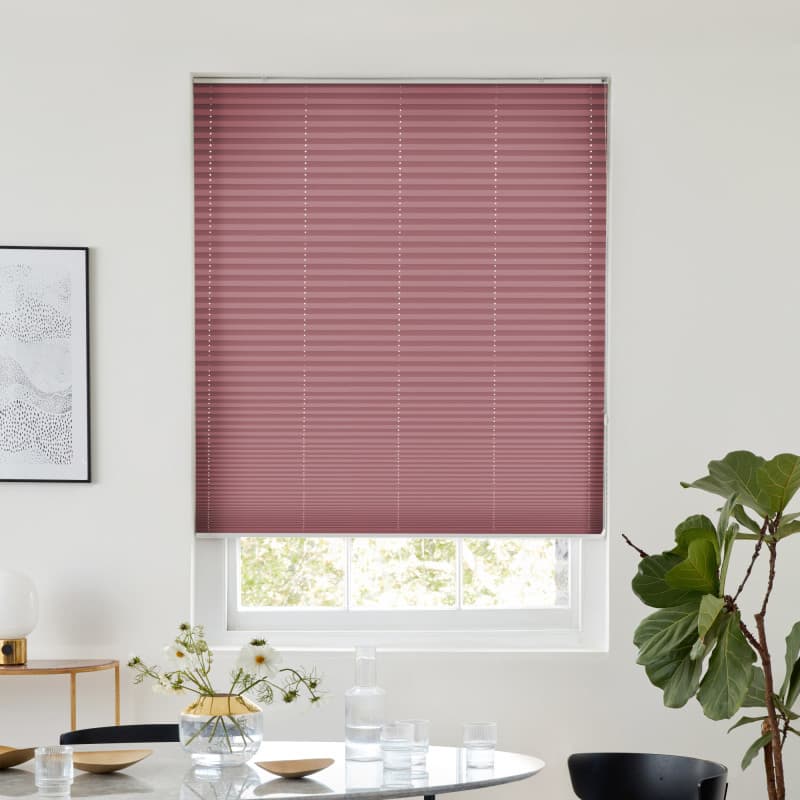 Solartex Chintz Crimson Pleated blind