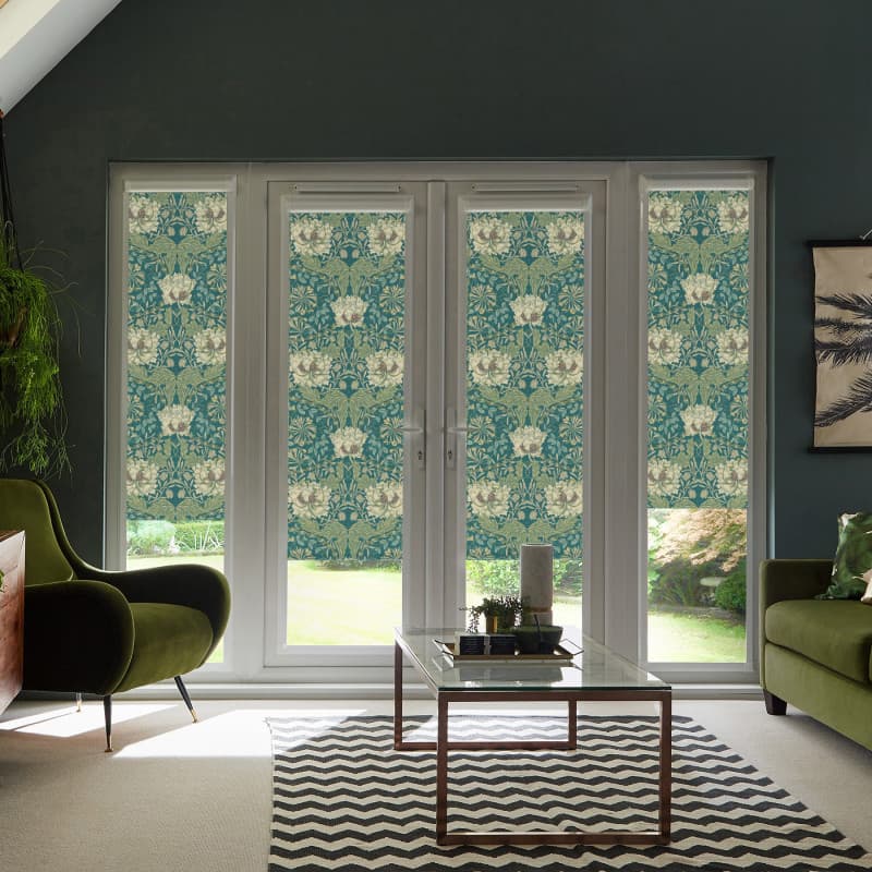 Honeysuckle and Tulip Midnight Garden Roller Blind