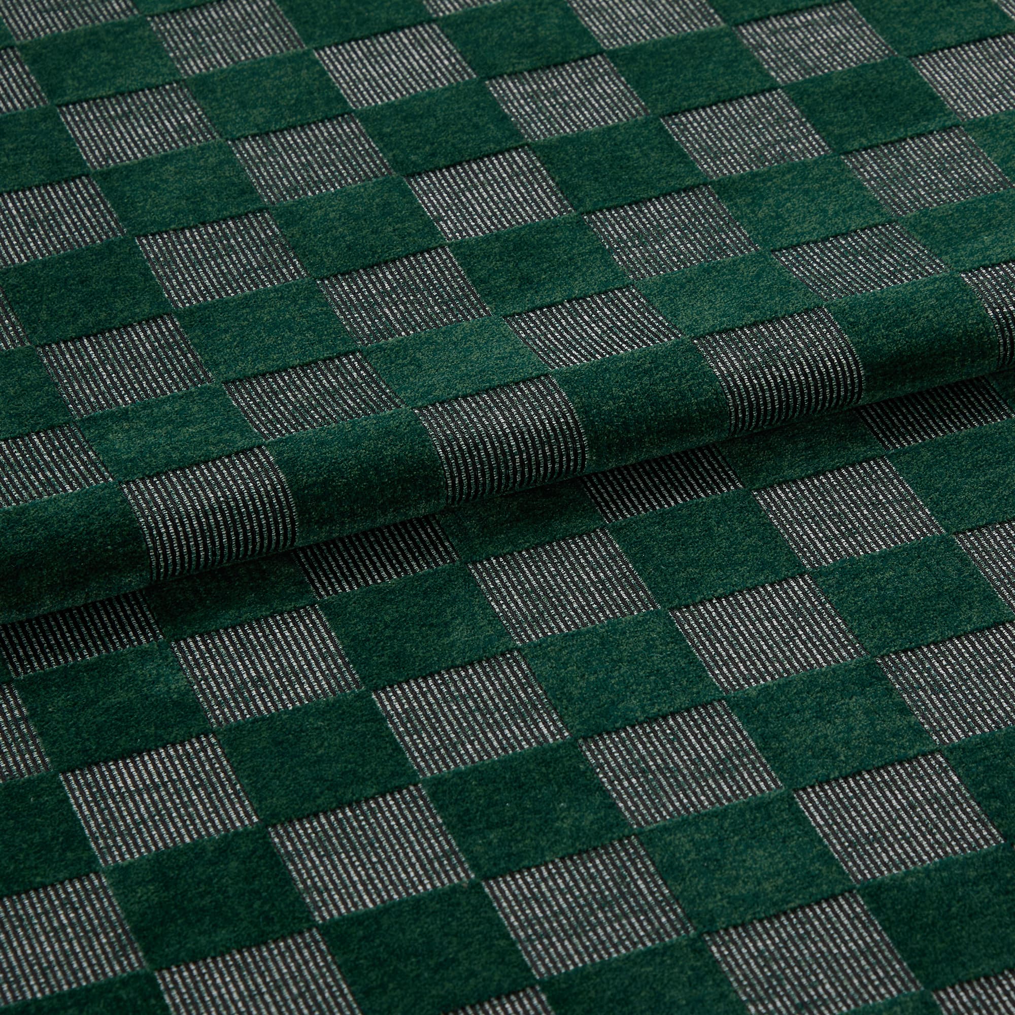 Checkerboard Emerald Curtains