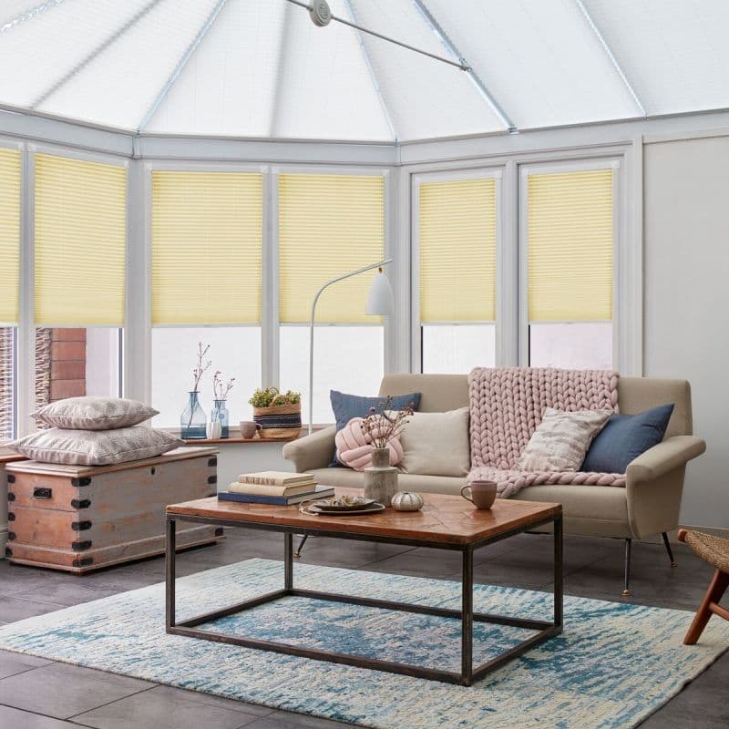 Solartex Chintz Lemon Pleated blind