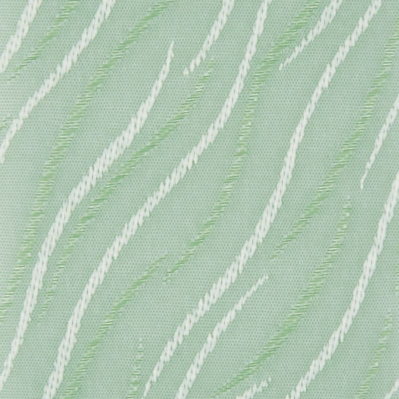 Woven mint-green fabric filling the frame, embroidered with diagonal white and pale-green wavy stripes; stitches create subtle raised texture, shown in a well-lit close-up macro view.
