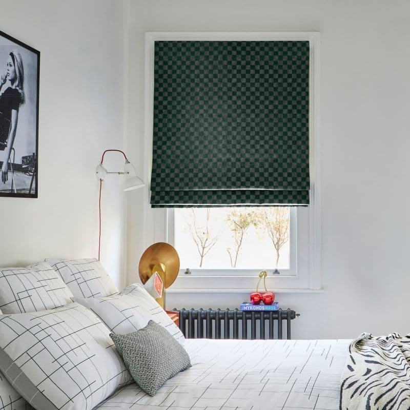 Checkerboard Emerald Roman blind