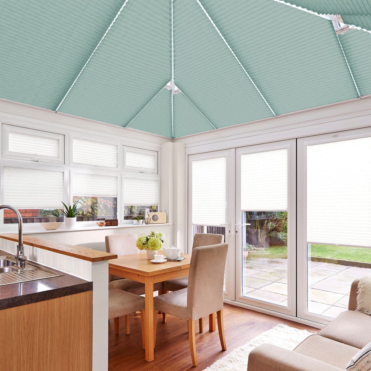 Zen Green Conservatory Roof Pleated Blind