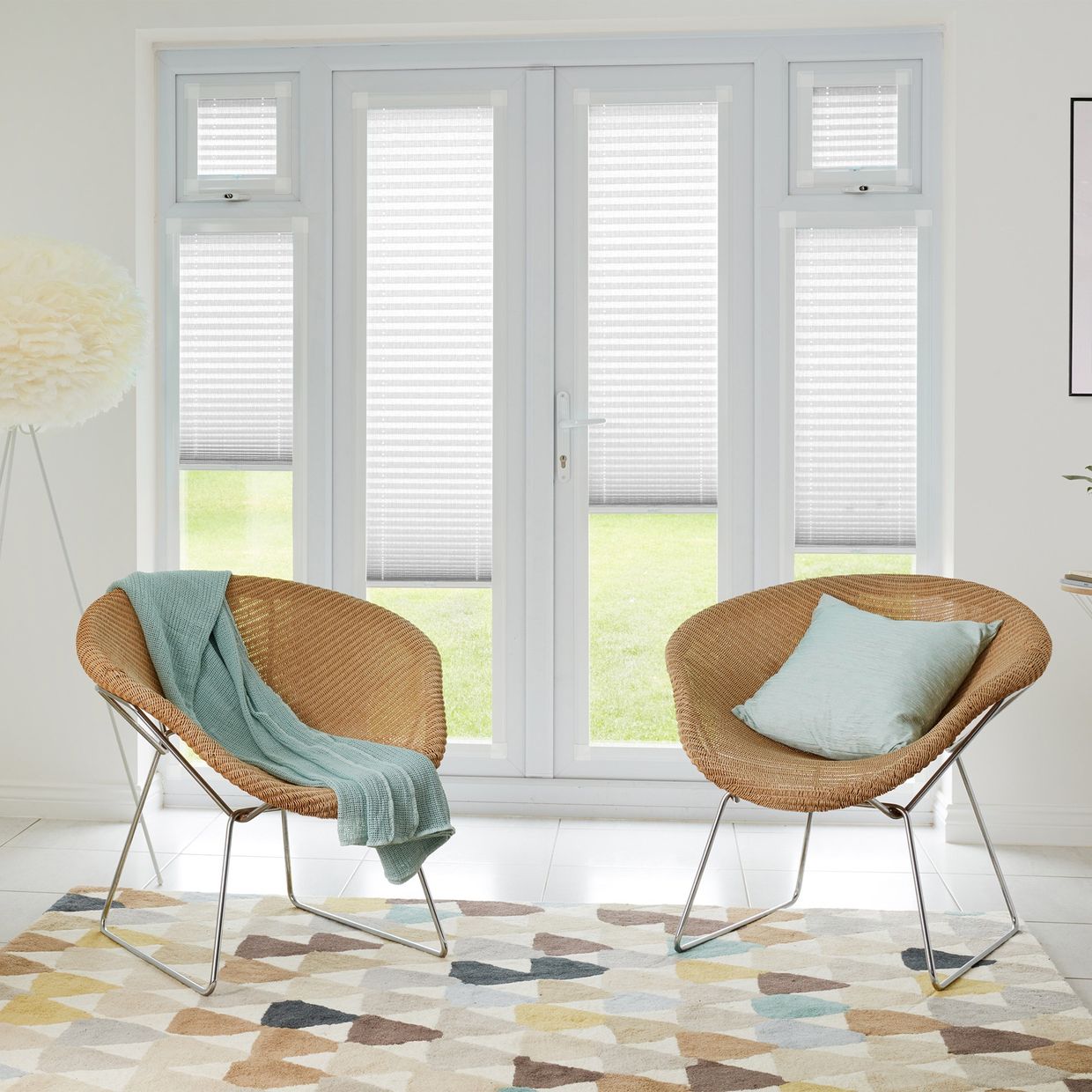 Botanic White Perfect fit Pleated blind