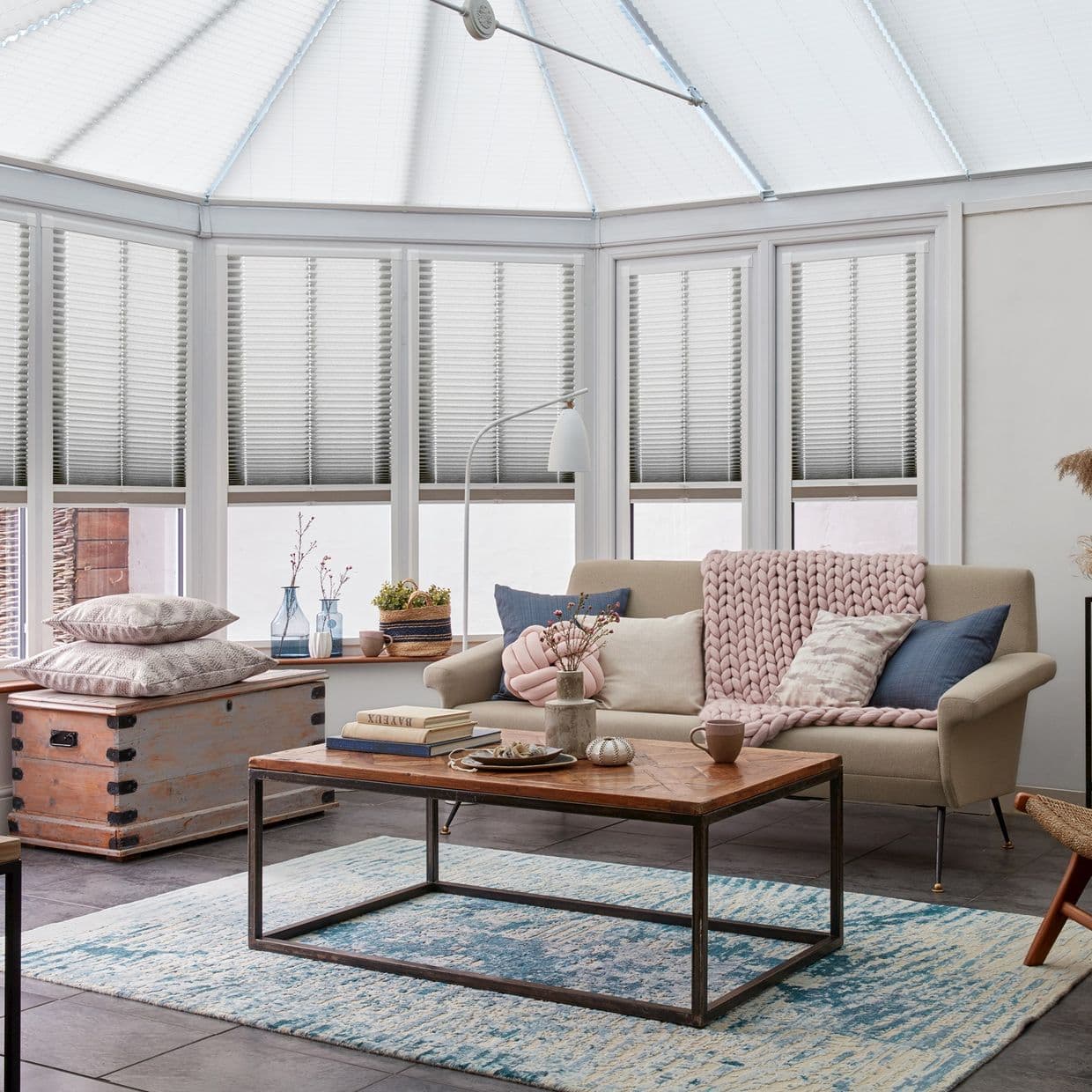 Bali Silver Conservatory Side Pleated Blind