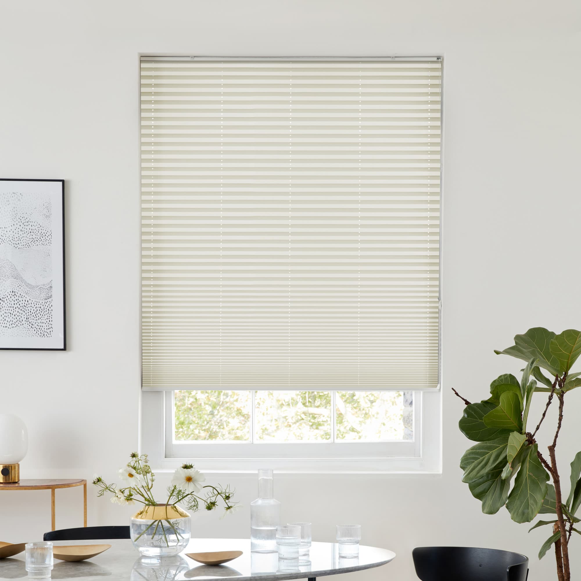 Solartex Chintz Pearl Pleated blind