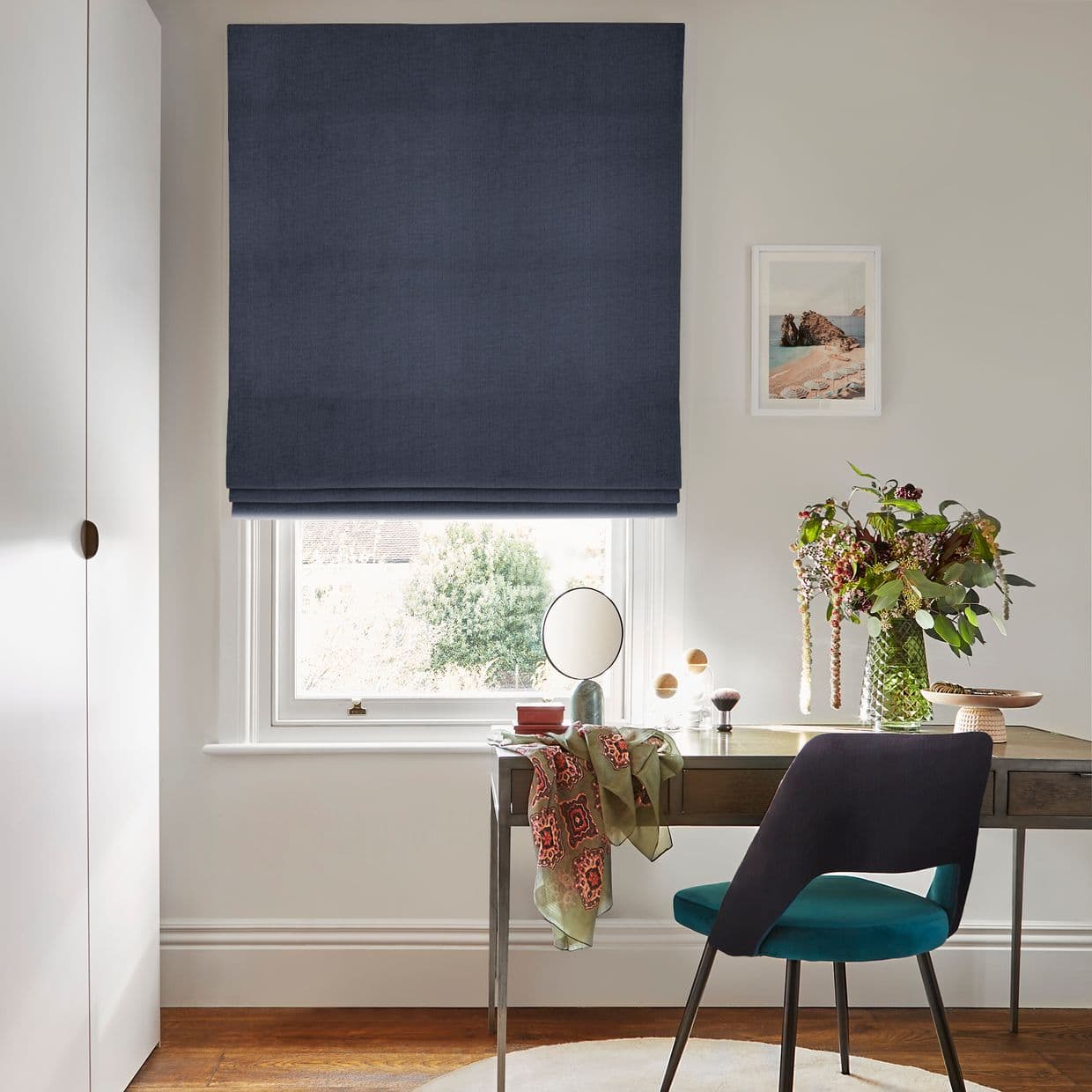 Clarence Denim Roman blind