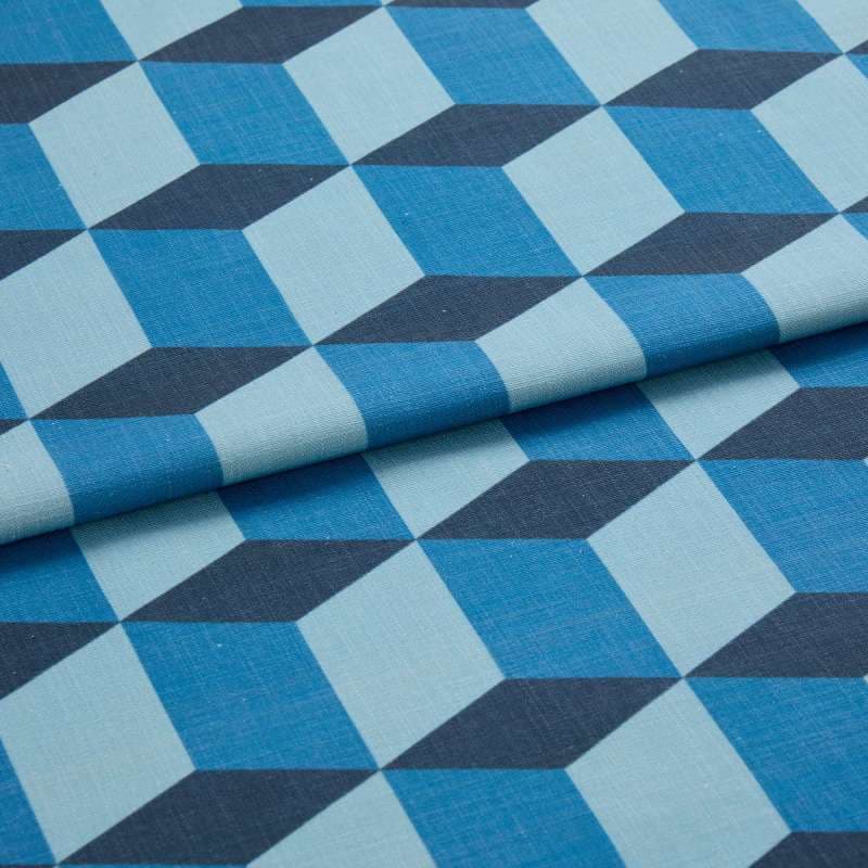 Cubes Denim Curtains