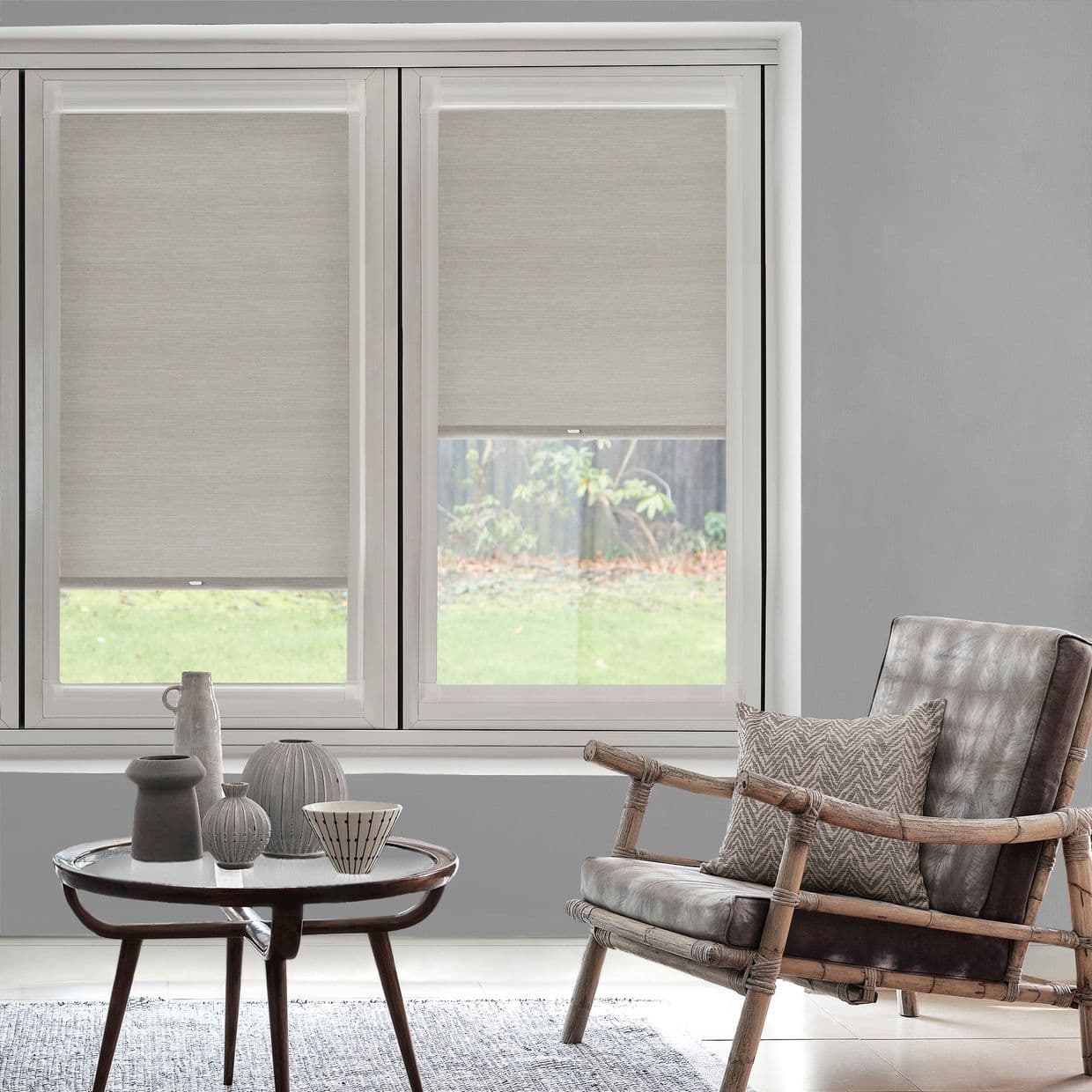 Hickory Blackout Pewter Perfect Fit Roller blind