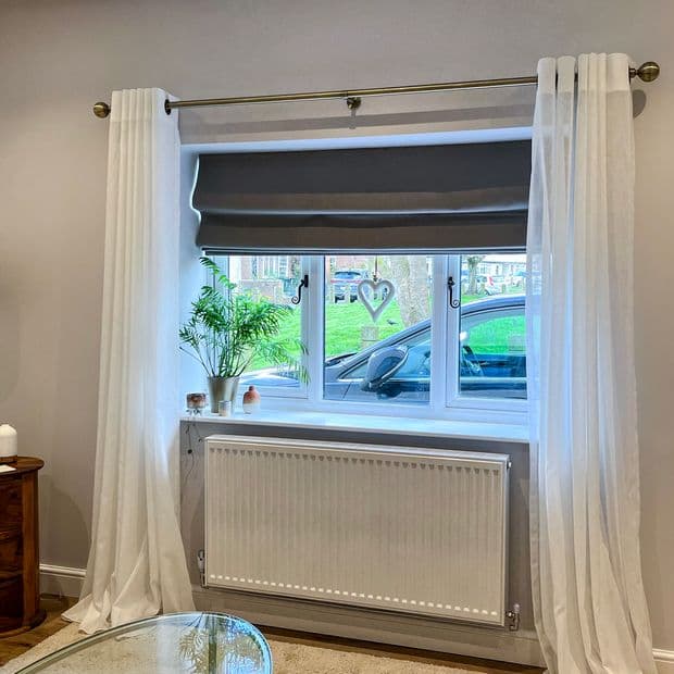 Tetbury Charcoal Roman blind