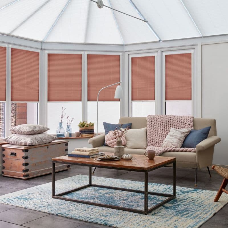 Solartex Chintz Terracotta Pleated blind