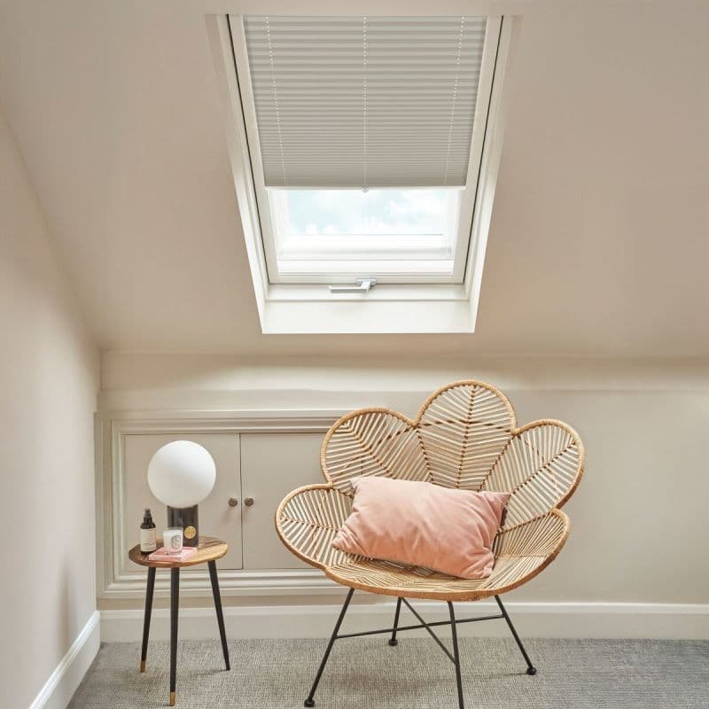 Solartex Chintz Stone Pleated blind