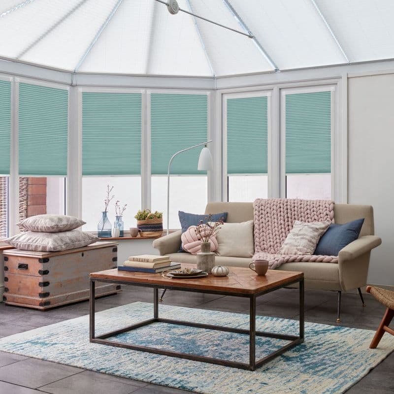 Thermashade Blackout Duckegg Pleated blind