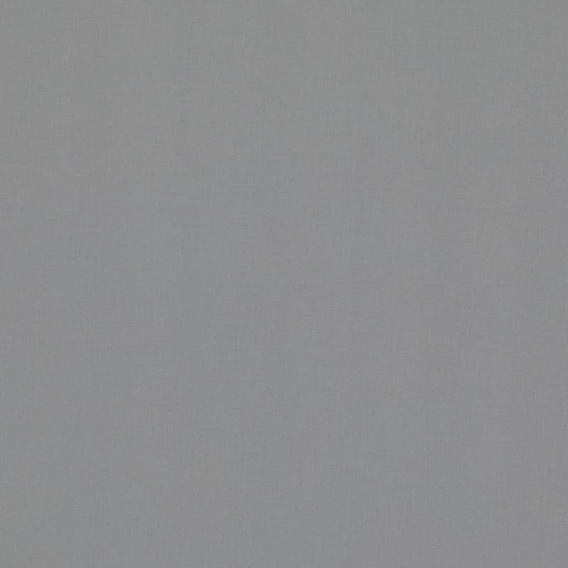 Square plain fabric sample in mid to pale steel grey.