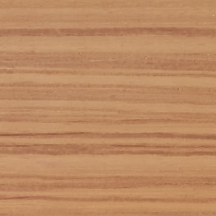 Veneered wood panel with horizontal light-and-dark grain, lying flat and filling the frame, under warm even indoor lighting, no other objects or context visible.