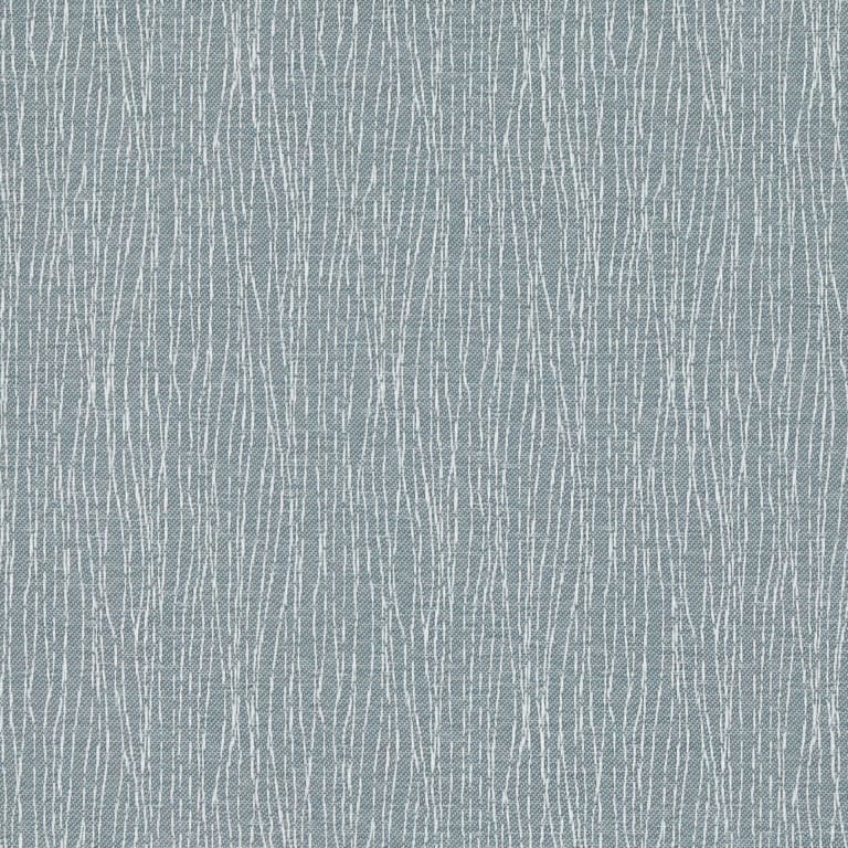 Blue-gray woven fabric or wallpaper with narrow, irregular vertical white lines; repeats across a flat, uninterrupted surface; evenly diffuse lighting suggests a textile or wall sample without visible surroundings.