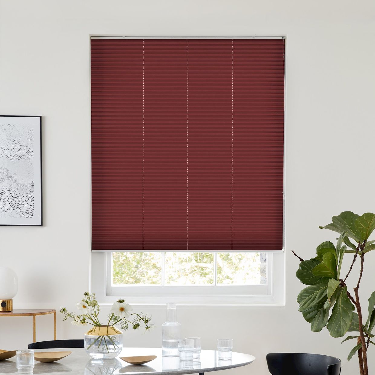Thermashade Blackout Red Pleated Blind