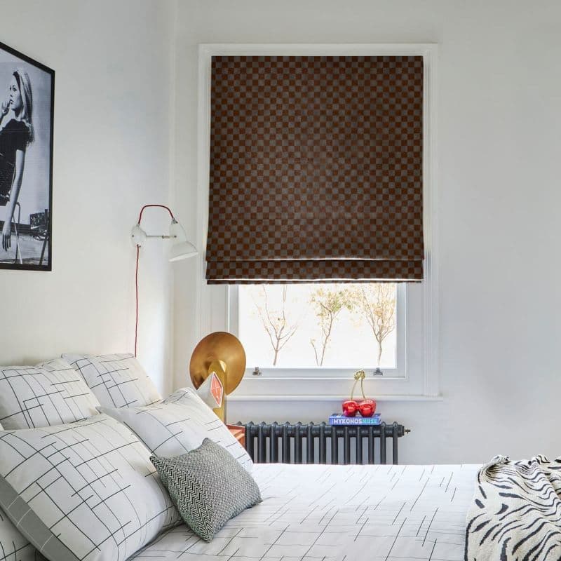 Checkerboard Brick Roman blind