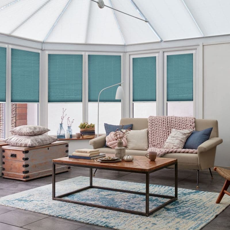 Storm Teal Pleated blind