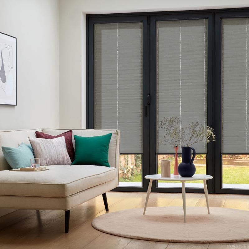 INTU Micro Solartex Pewter Pleated blind