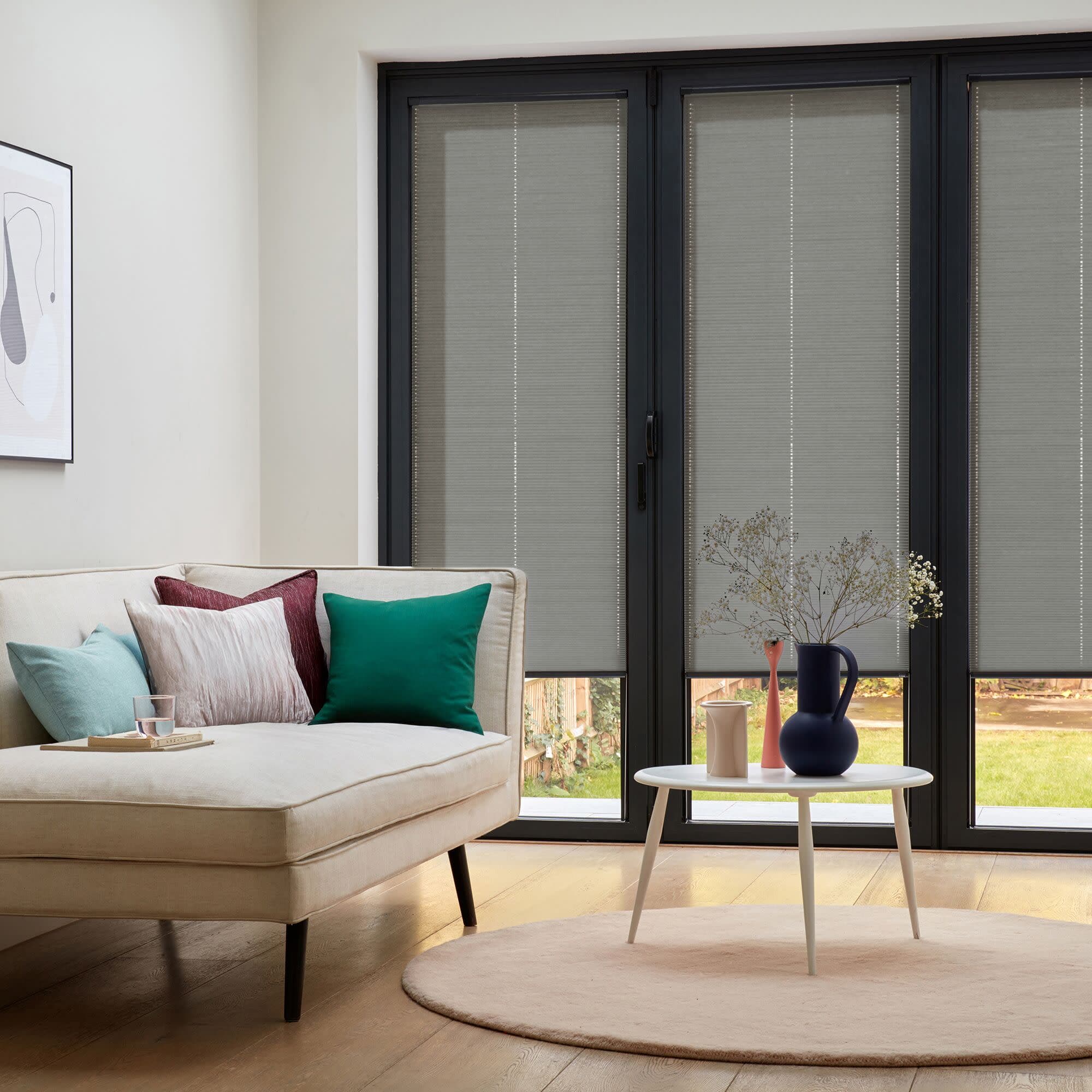 INTU Micro Solartex Pewter Pleated blind