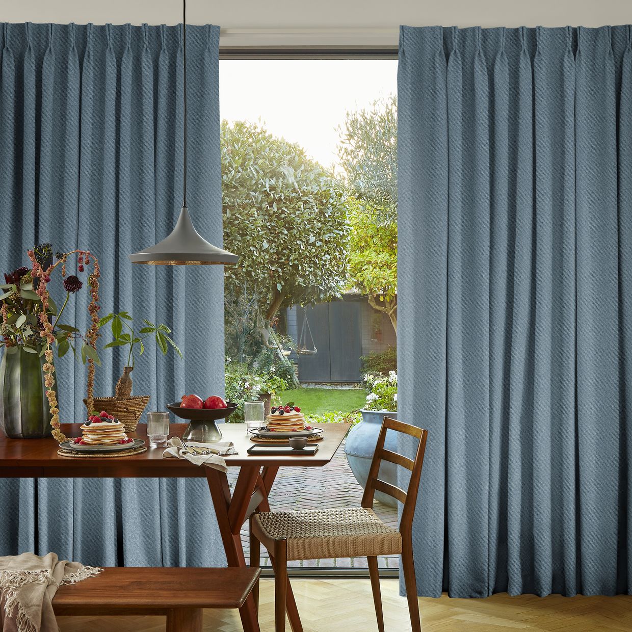 Huxley Steel Blue Curtain