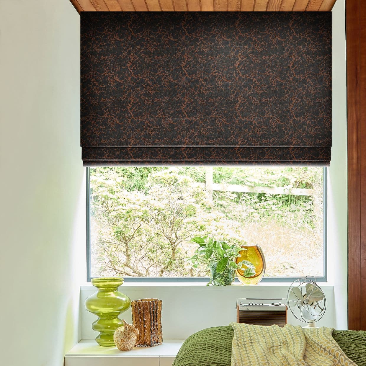 Margate Marble Tobacco Roman Blind