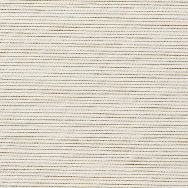 Beige woven fabric swatch with closely spaced thin brown horizontal stripes, lying flat and uninterrupted; close-up, evenly lit neutral background emphasizing texture and subtle thread variation.