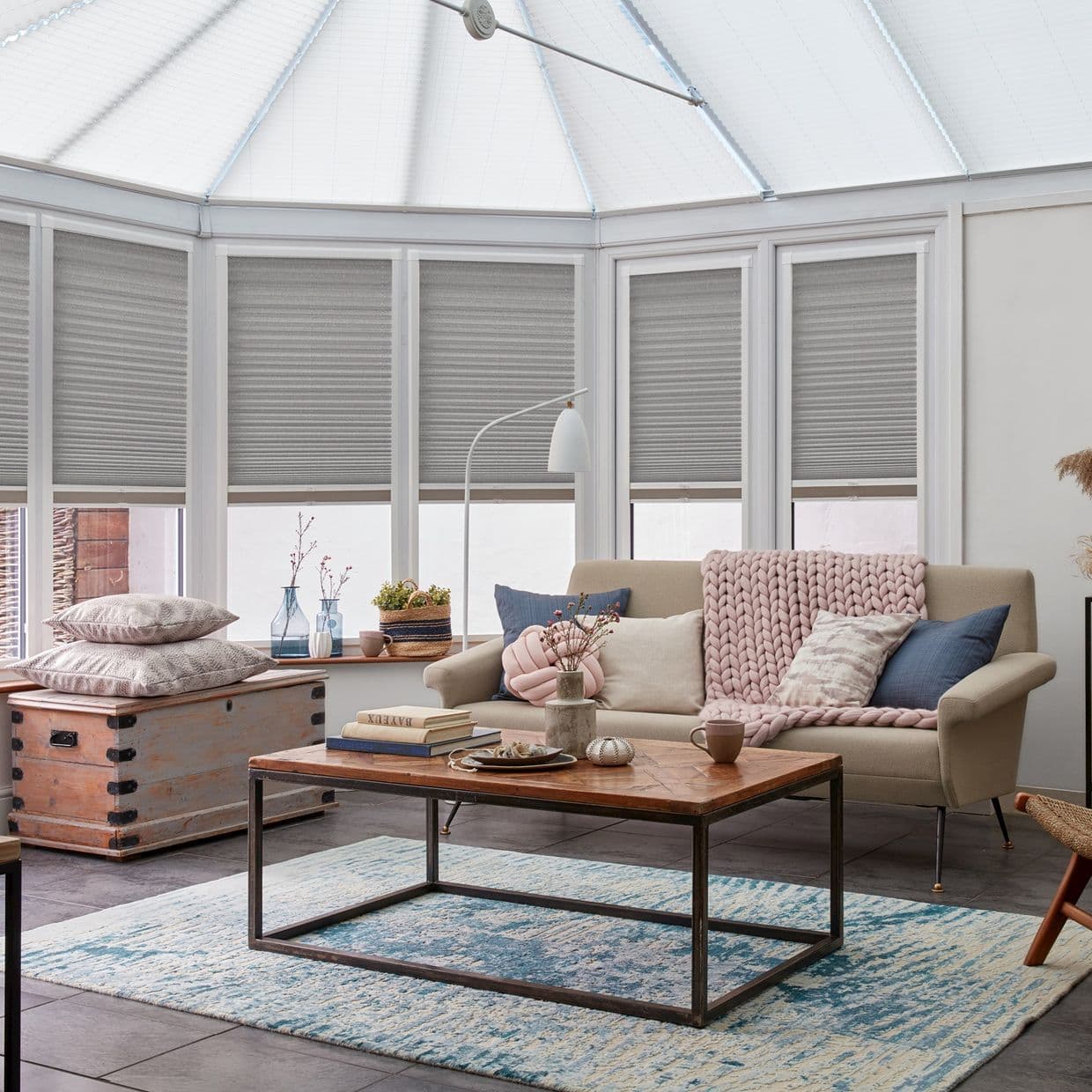 INTU Micro Infusion Concrete Conservatory Side Pleated Blind