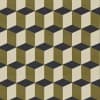 Cubes Khaki Curtains