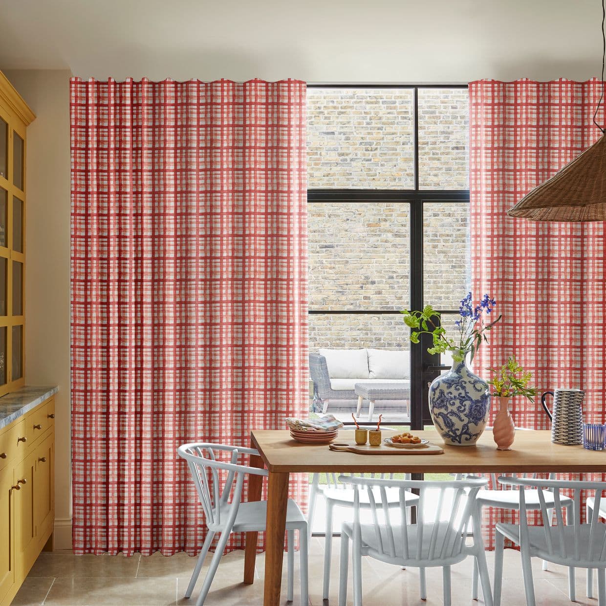 Gingham Rouge Curtains