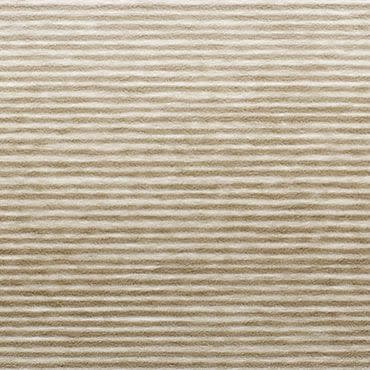 Beige ribbed fabric covering the entire frame, forming uniform horizontal ridges; viewed close-up, lying flat and evenly lit, neutral-toned surface with no visible surroundings.