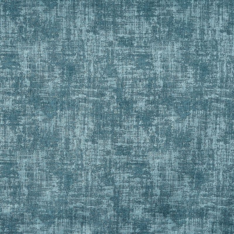 Distressed teal-blue wallpaper with coarse crosshatched texture covers the entire surface; appears matte and worn, suggesting an interior wall or upholstery fabric under soft, neutral lighting.